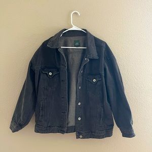 Oversized black denim jacket